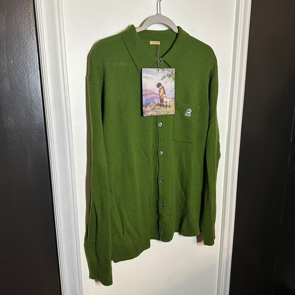 NEW The Shepherd Undercoverism Moss Green Wool Cashmere Cardigan Size Large - Picture 3 of 12